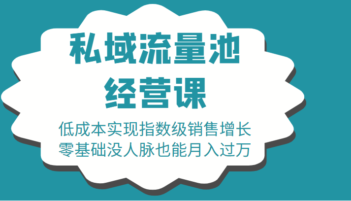 16堂私域流量池经营课:低成本实现指数级销售增长,零基础没人脉也能月入过万-第一资源库