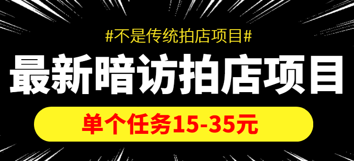 最新暗访拍店信息差项目,单个任务15-35元(不是传统拍店项目)-第一资源库