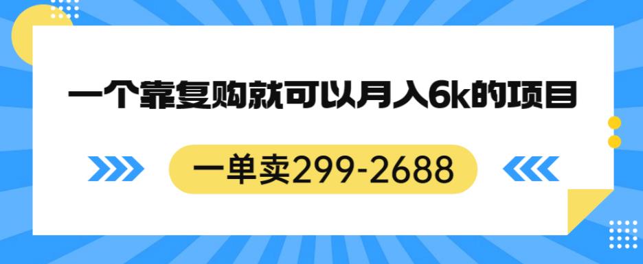 一单卖299-2688,一个靠复购就可以月入6k的暴利项目【揭秘】-第一资源库
