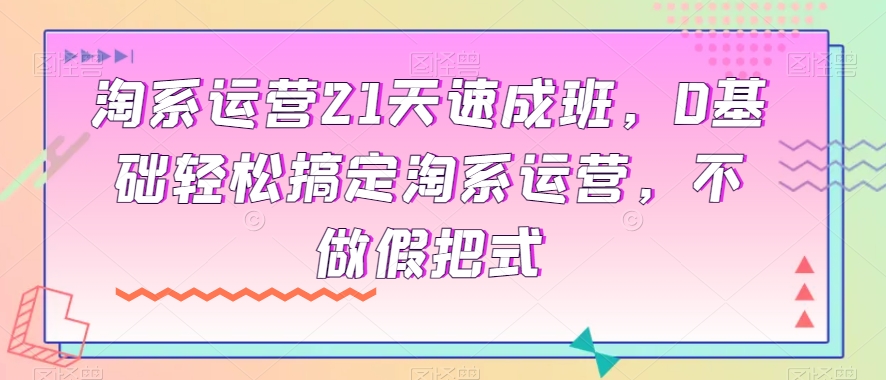淘系运营21天速成班,0基础轻松搞定淘系运营,不做假把式-第一资源库