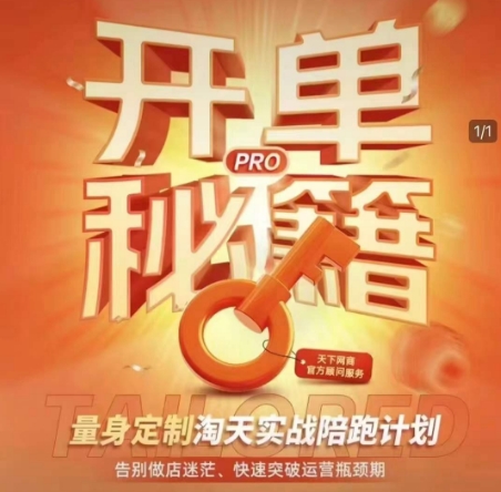 淘宝开单秘籍PRO,量身定制淘天实战陪跑计划,告别做店迷茫、快速突破运营瓶颈期-第一资源库