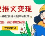 小说推文训练营：引流技巧+爆款实操+矩阵号玩法，百倍效益、百万播放秘笈-第一资源库