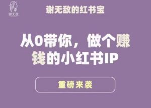 谢无敌·小红书运营大宝典,从0带你做个赚钱的小红书IP-第一资源库