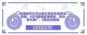 听潮阁学社汽水音乐项目实操课全流程,2023超级蓝海项目,汽水音乐推广,0粉丝也能做-第一资源库