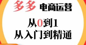 嗝姐小乔·23年系列课:多多运营从0到1,掌握电商运营技巧,学会合理运营链接,活动、推广等流程-第一资源库
