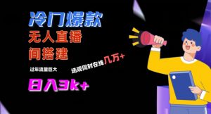 冷门爆款直播间手把手搭建,流量巨大,日入3k+【揭秘】-第一资源库