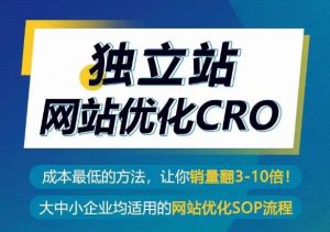 独立站网站优化CRO，成本最低的方法，让你销量翻3-10倍-第一资源库