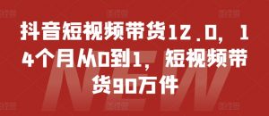 抖音短视频带货12.0,14个月从0到1,短视频带货90万件-第一资源库