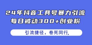 24年抖音工具号暴力引流,每日被动300+创业粉,创业粉捷径,卷死同行【揭秘】-第一资源库