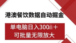 港澳数据全自动掘金,单电脑日入5张,可矩阵批量无限操作【仅揭秘】-第一资源库